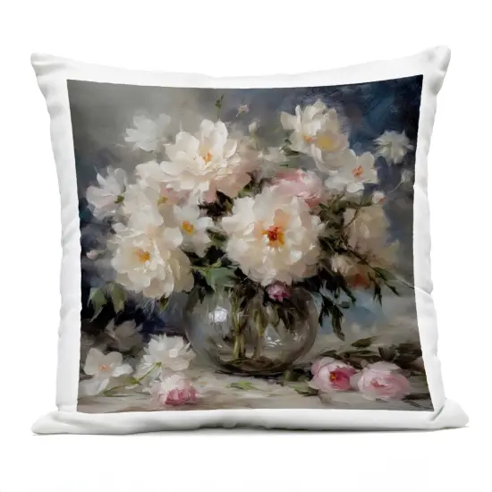 Stupell Industries Romantic Flowers in Round Vase Outdoor Pillow, 18 x 7 x 18 {1}
