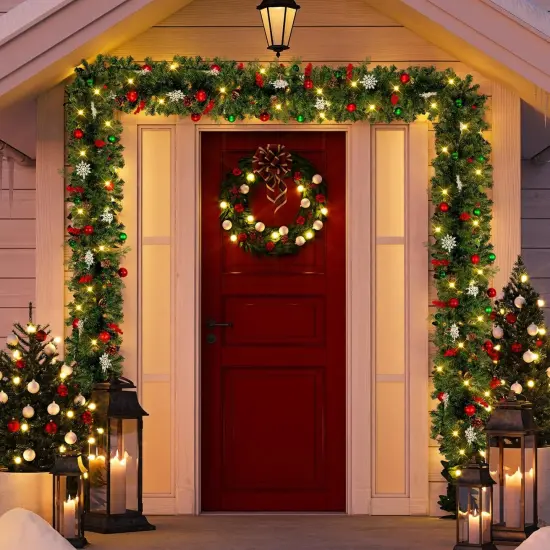 6 ft Christmas Garland Decoration with Lights {3}