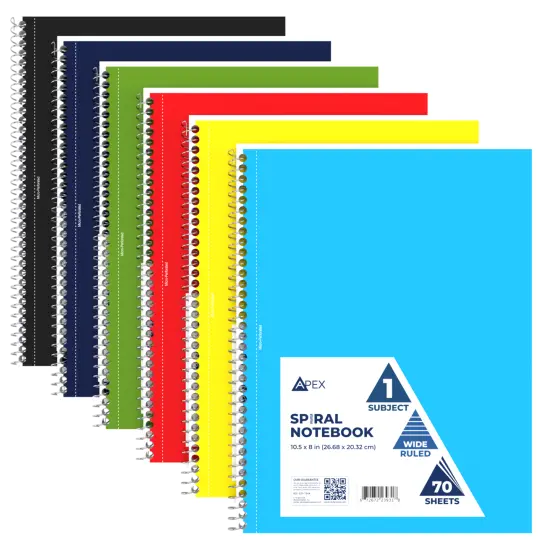 1-Subject Spiral Notebook, Wide-Ruled, 70 Sheets &ndash; 48 Ct {1}
