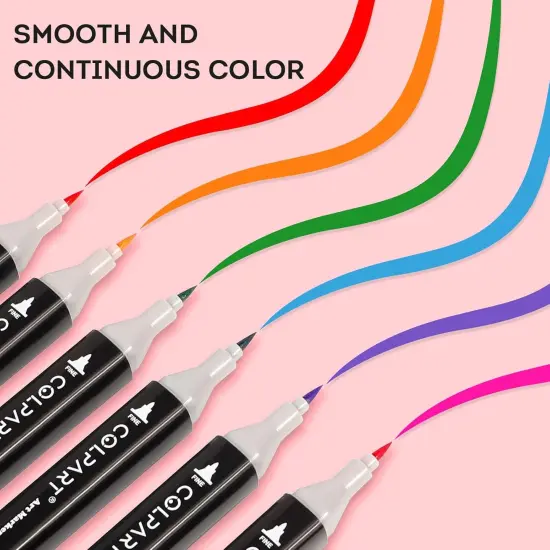 120 Colors Alcohol Markers Brush Tip Dual {4}