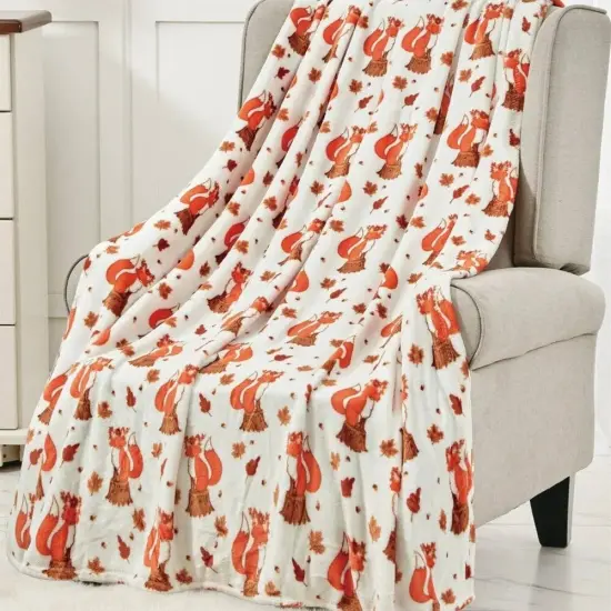 Edge Collections - 50" x 60" - Cream - Halloween Cozy Throw Blanket for Home! {3}