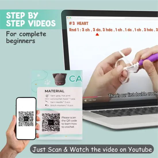 Cat Ear Hat Beanie Crochet Kit for Beginners {4}