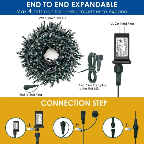 300LED Christmas String Lights - 105FT (Warm White) {3}