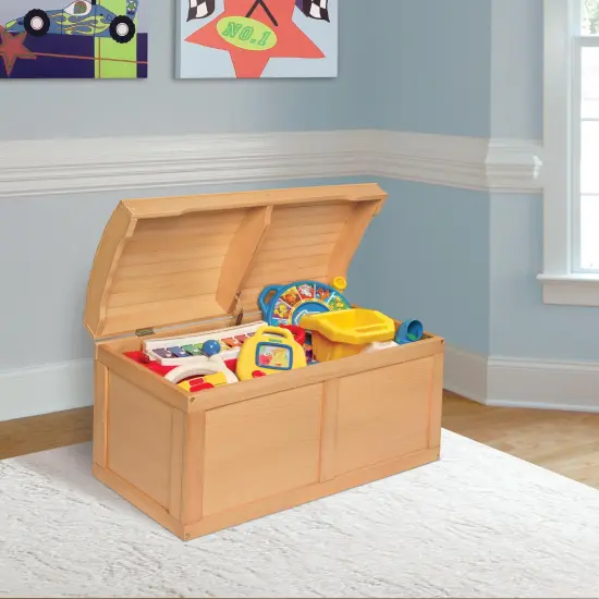 Badger Basket Hardwood Barrel Top Toy Chest Natural {2}
