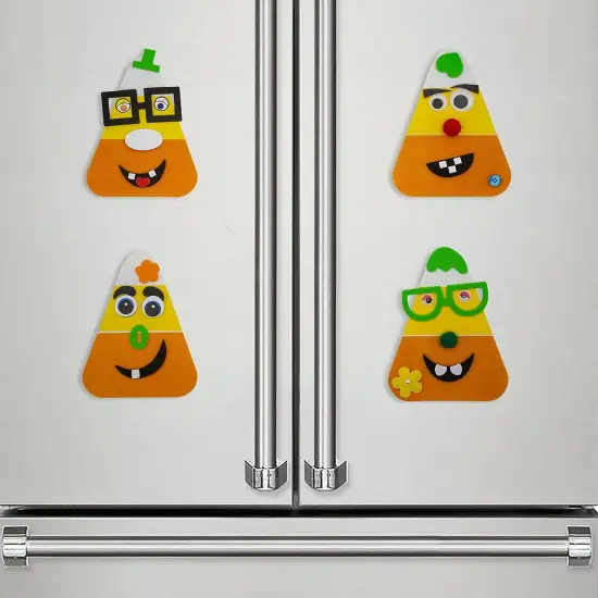 4E's Novelty Halloween Crafts for Kids 12 Pack &ndash; Goofy Candy Corn Magnet Foam Craft Kit, Bulk DIY Fall Arts & Crafts for Toddlers, Classroom Halloween Activities, Party Favors, and Refrigerator Magnets {6}