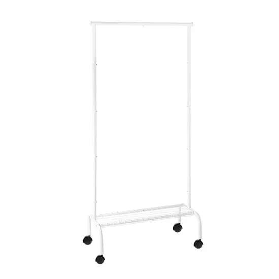 Heavy-Duty Metal Clothing Rack with Shelf White {1}