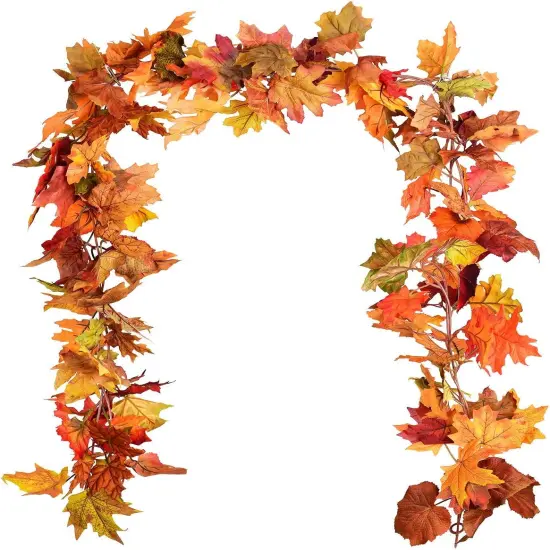 2 Pack Fall Garland Maple Leaf, 5.9Ft/Piece Hanging Vine Garland {1}