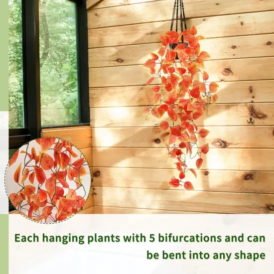 Small Artificial Plants Hanging Potted Fall Foliage {3}