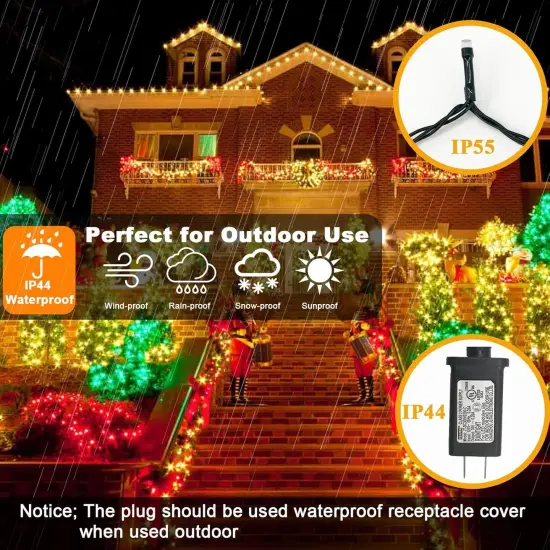 Multi-Color Christmas String Lights with Remote - 200 LEDs, 65.6 FT (RGB) {5}