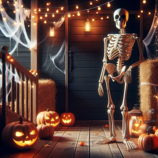 35" Skeleton Decorations, 2.9FT Posable Skeleton Plastic Realistic {3}