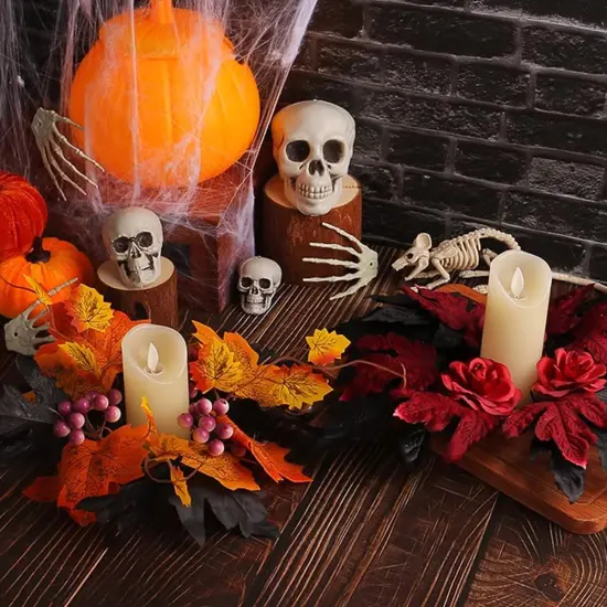 500PCS Artificial Autumn Maple Leaves Mixed Fall Colored Leaf {5}