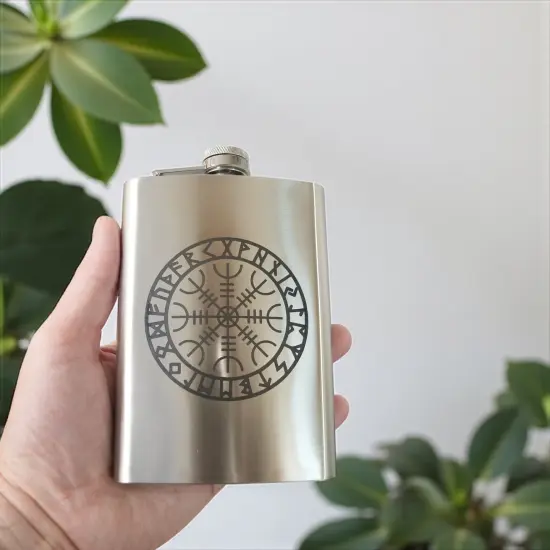 8oz Aegishjalmur Stainless Steel Flask {6}