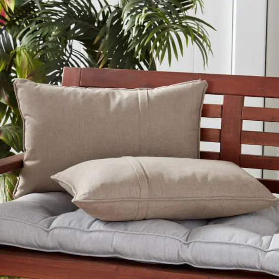 Sunbrella 21x14 in. Rectangle Outdoor Throw Pillow (2-Pack) Wheat {7}