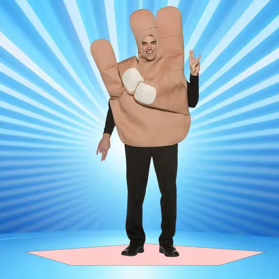 The Shocker Costume Funny Hand Gesture Adult Tunic Set {1}