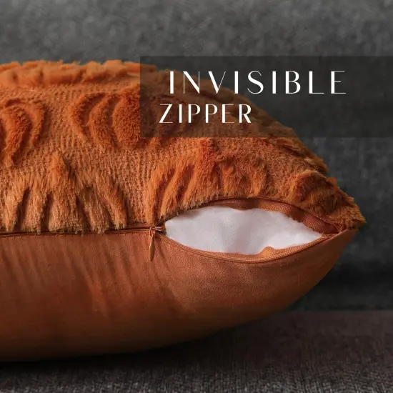 Set of 2 Fall Decorations Autumn Rust Pumpkin Throw Pillow Cases {2}