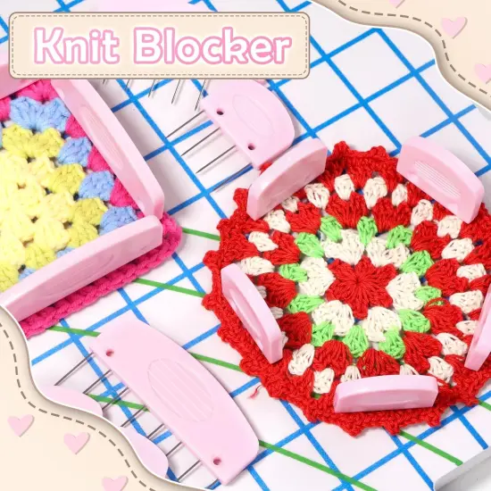 25 Pcs Pink Color Knit Blocking Combs {5}