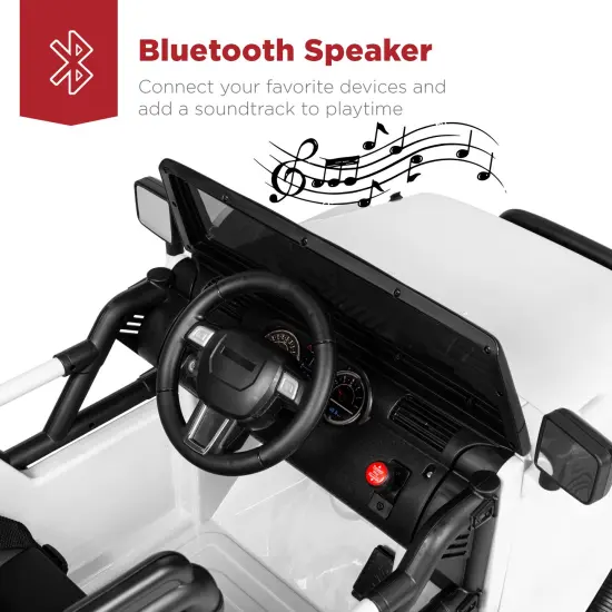 Best Choice Products 12V Kids Ride On Truck Car w/ Remote Control, Spring Suspension, Bluetooth, LED Lights White {6}