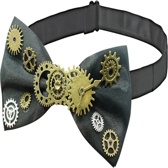 4E&rsquo;s Novelty Steampunk Bowtie for Men & Women &ndash; Gothic Bow Tie for Steampunk Costume, Victorian, Renaissance & Medieval Accessories &ndash; Cosplay, Halloween, Masquerade Party Dress-Up {1}