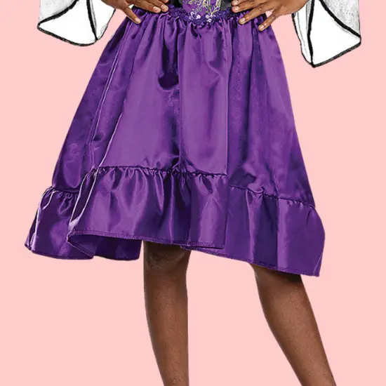Kids Evil Queen Costume Large Purple Gold Apple Dress Disney {3}