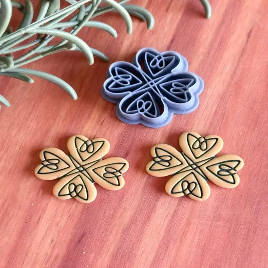 CELTIC POINTED FOUR CLOVER | IRISH ST PATRICKS DAY | CLAY CUTTER {3}