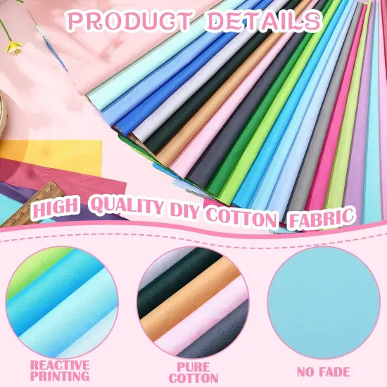 50 Pcs 10 x 10 Inch Cotton Fabric Bundle Square Multicolor Fabric {5}