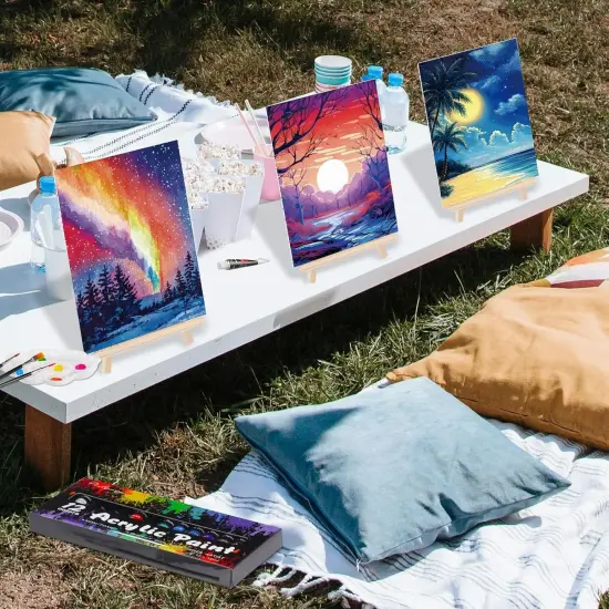 Painting Kit Wood Easel Brushes Date Night {5}