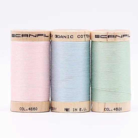 30wt Organic Pima Cotton Thread Trio Set 3ct Baby Pastels 300 Yards Spools {4}