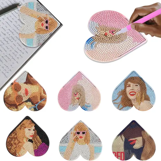 6PCS Taylor Diamond Art Bookmarks,Taylor Bookmark Gifts {1}