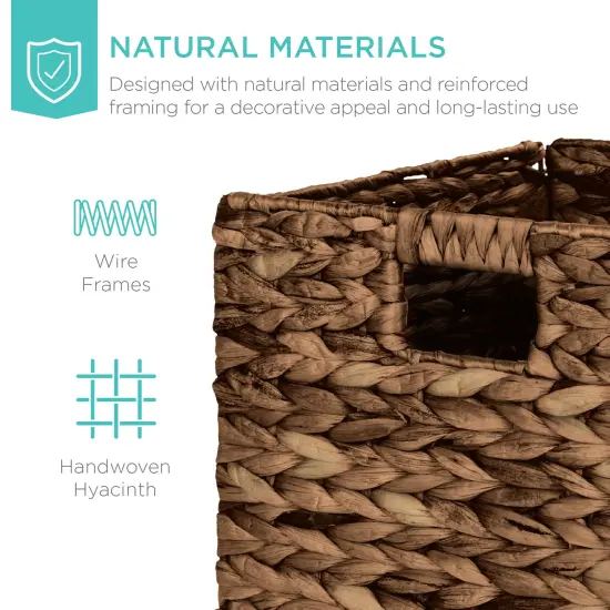 Best Choice Products 13x13in Hyacinth Storage Baskets, Set of 5 Multipurpose Collapsible Organizers Brown {4}