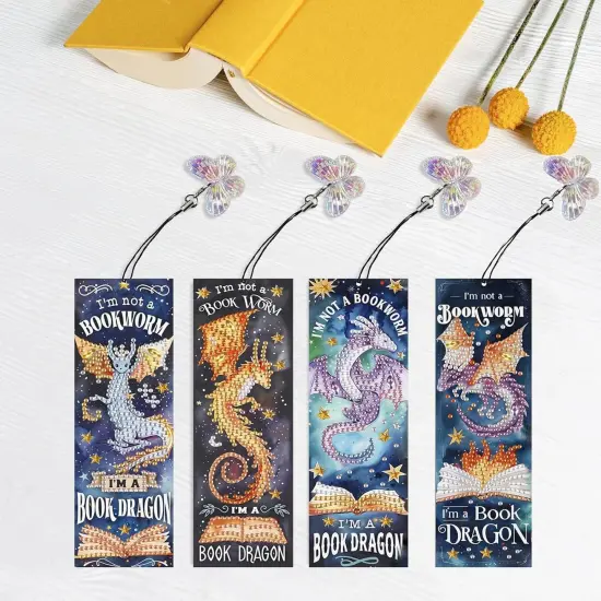 4pcs Diamond Painting Bookmark Kits for Adult(Dragon) {4}