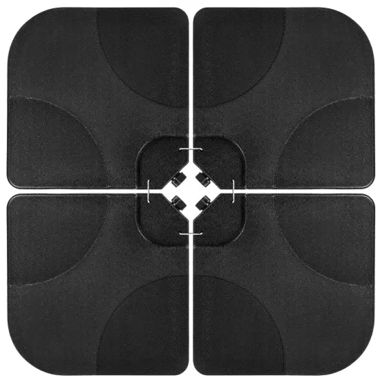 Best Choice Products 4-Piece Cantilever Offset Patio Umbrella Stand Square Base Plate Set w/ Easy-Fill Spouts Black {1}