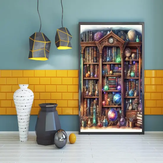 5D Diamond Painting Kits, Bookshelf Dimond Art Paintings Kit {2}