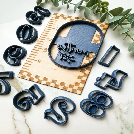 BoHo Oval Baby Milestone | Disk & Number Clay Cutters {1}