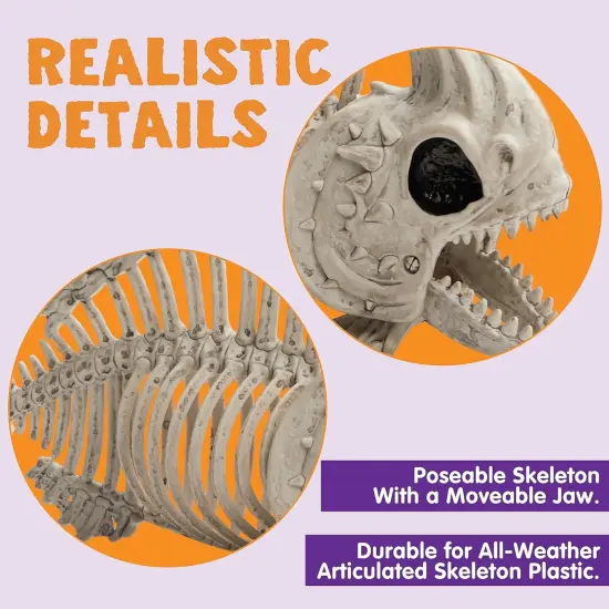 2 PCS 9.5 Halloween Posable Fish Skeleton Decor {4}