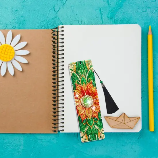 2 PCS Diamond Art Bookmarks Mandala, Acrylic Bookmarks with Tassel Kits {4}