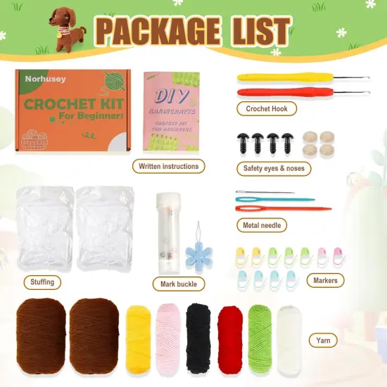 Animal Dog Crochet Kit for Beginners (Dachshund) {2}