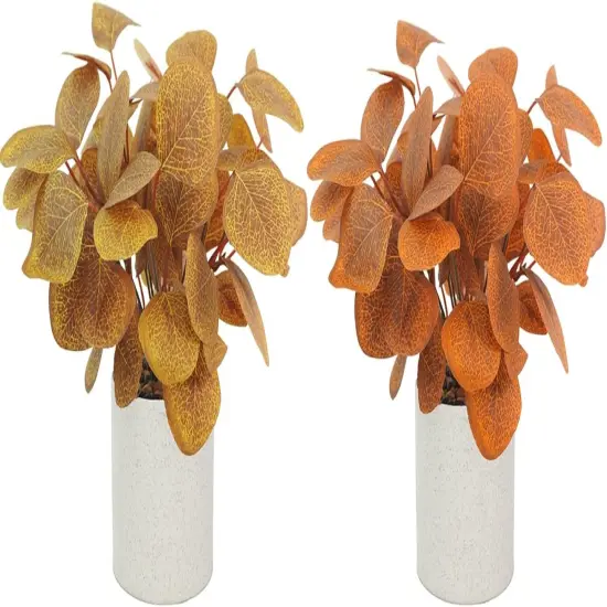 2 Pcs Artificial Fall Flowers Autumn Mini Plants {1}