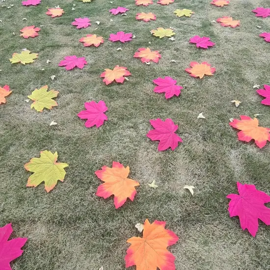 50 Pcs Artificial Autumn Leaves {4}