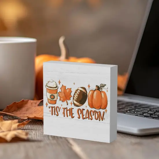 Tis' the Season Pumpkin Wood Box Sign - Fall03 {3}