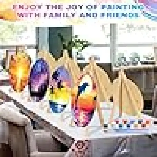 Party Pre Printed Canvas DIY with with Pictures Paints Easels Brushes {3}