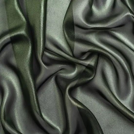 1 Yard Green & Black Metallic Chiffon Lightweight Polyester Sheer Fabric, 60" Wide {1}