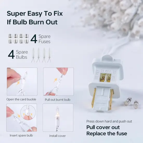 100 Count Clear Christmas Lights White Wire,23Feet Incandescent Clear Mini Lights,Connectable Indoor Outdoor Christmas Tree String {6}