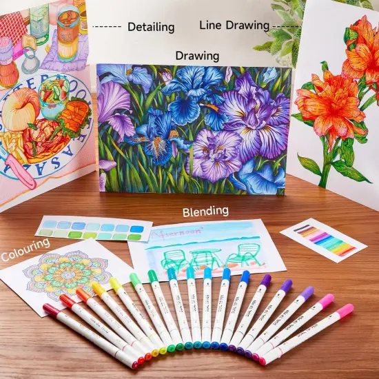 Art Dual Tip Brush Marker Pens {6}