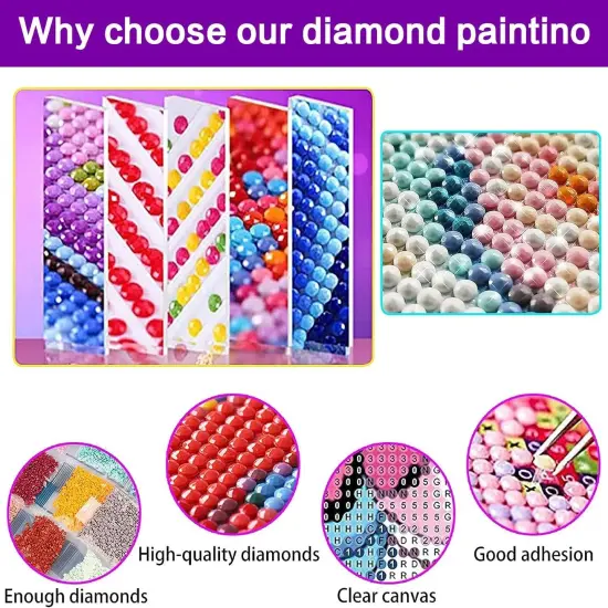 Diamond Art Kits for Adults, Cow Diamond Painting Kits for Adults,14" x 14" {3}