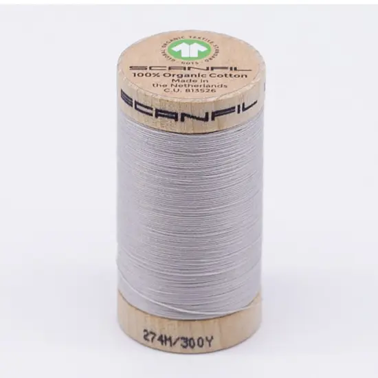 300 Yards Smooth Organic Pima Cotton Thread Silver Cloud 30wt {1}