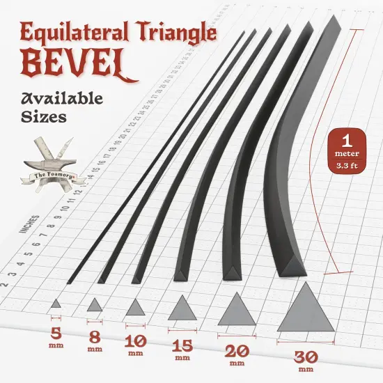 EVA Foam Dowel/Bevel - 1 to 3 Meter(s) Cosplay Craft Material - Multiple Shapes - Multiple Diameters 5-40mm {3}