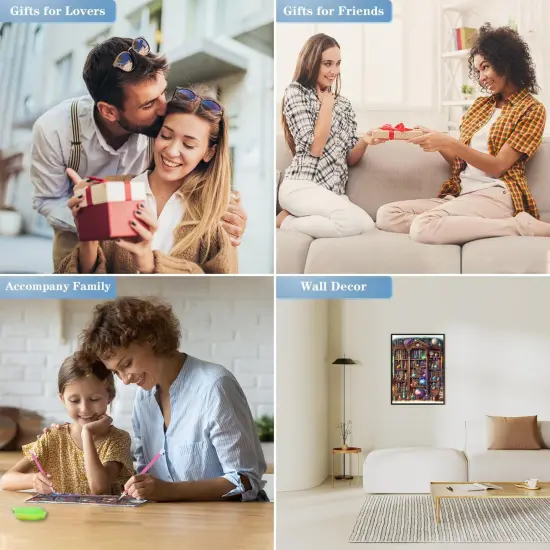 5D Diamond Painting Kits, Bookshelf Dimond Art Paintings Kit {5}