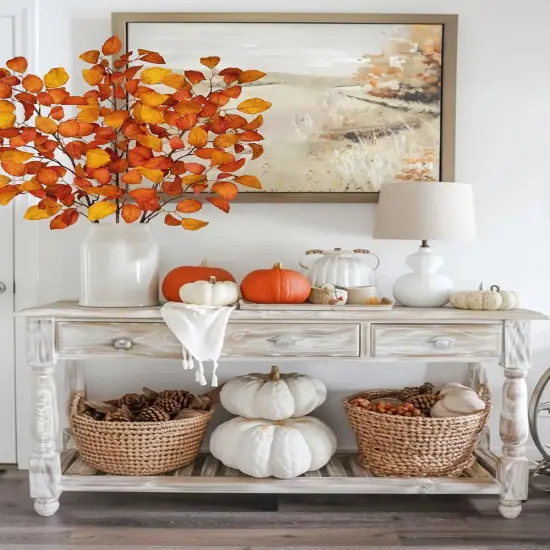 3PCS Artificial Fall Leaves Stems {5}