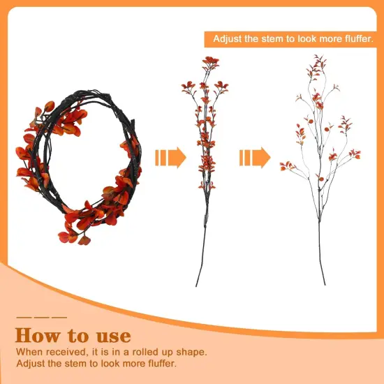 6 Pcs Fall Red Artificial Leaves Branches {3}