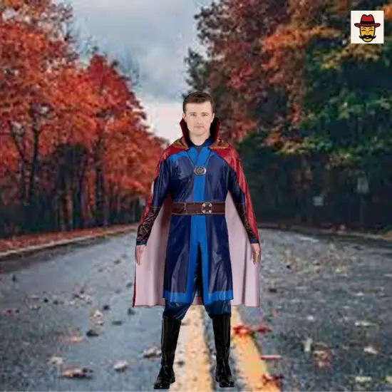 Marvel Doctor Strange Costume Tunic Pants Detachable Padded Cape {2}